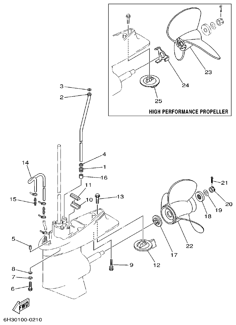 Yamaha 60F LOWER CASING. DRIVE 2 parts diagram