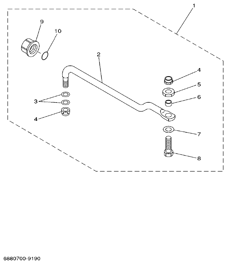 Yamaha 60F STEERING GUIDE parts diagram