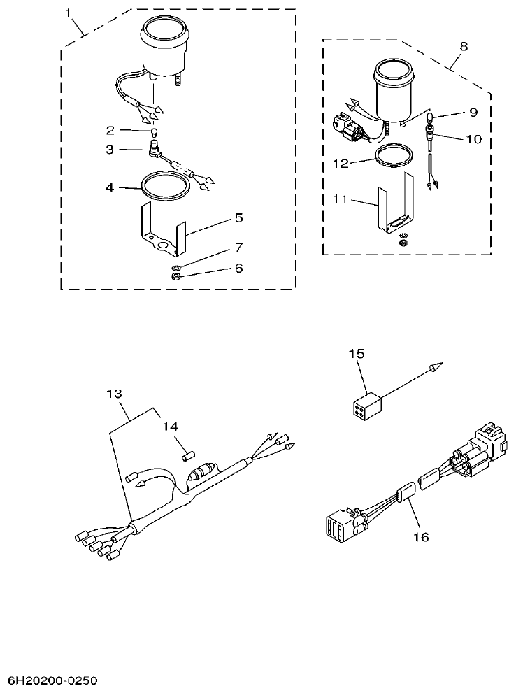 Yamaha 60F METER parts diagram