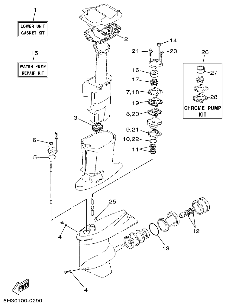 Yamaha 60F REPAIR KIT 2 parts diagram