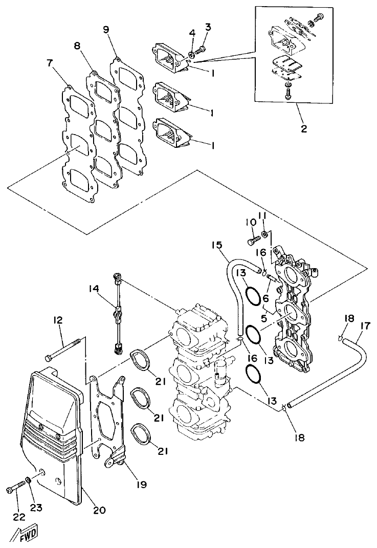 Yamaha 60F INTAKE parts diagram