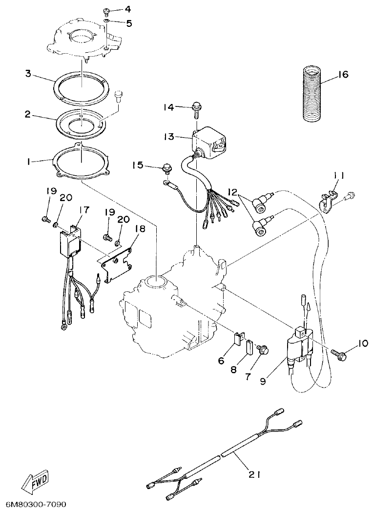 Yamaha 6CMH, 6DMH, 8CMH ELECTRICAL parts diagram
