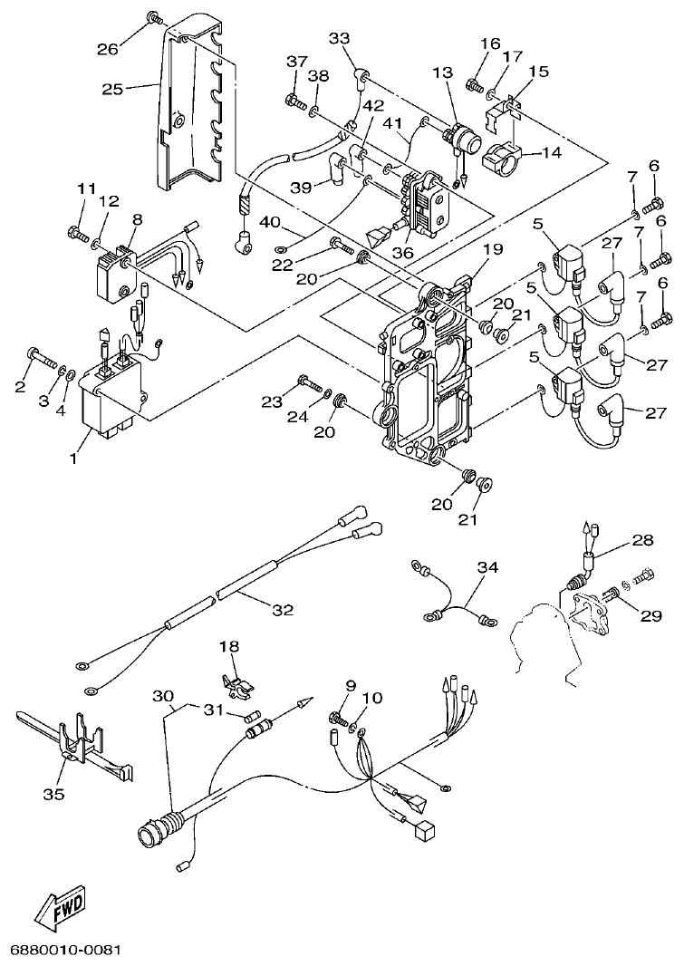 Yamaha 75AET, 85AET ELECTRICAL parts diagram