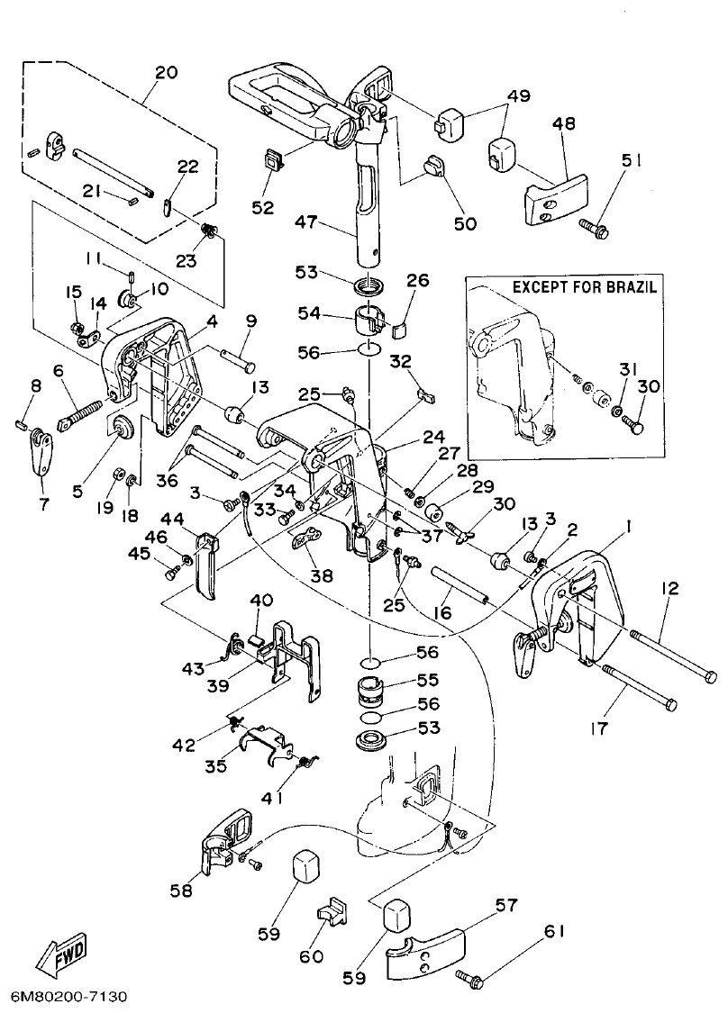 Yamaha 6CMH, 8CMH BRACKET parts diagram
