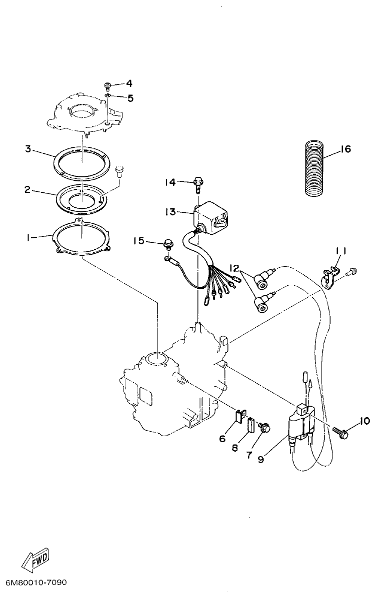 Yamaha 6CMH, 8CMH ELECTRICAL parts diagram