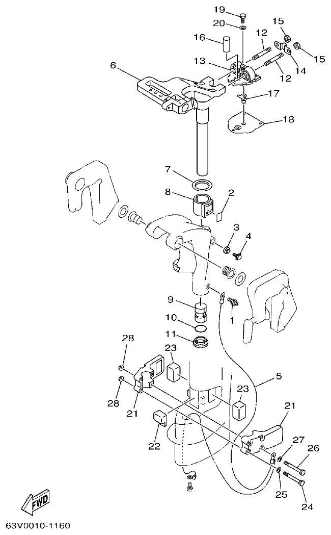 Yamaha 9FMH, 15FMH BRACKET 2 parts diagram