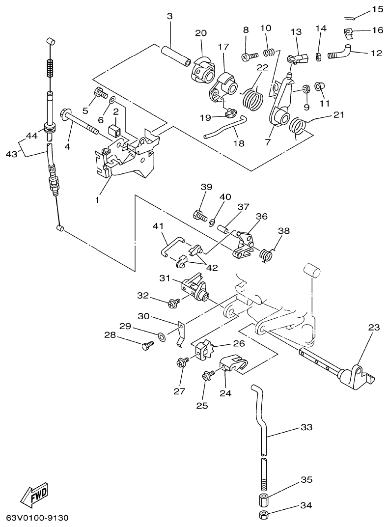 Yamaha 9FMH CONTROL parts diagram