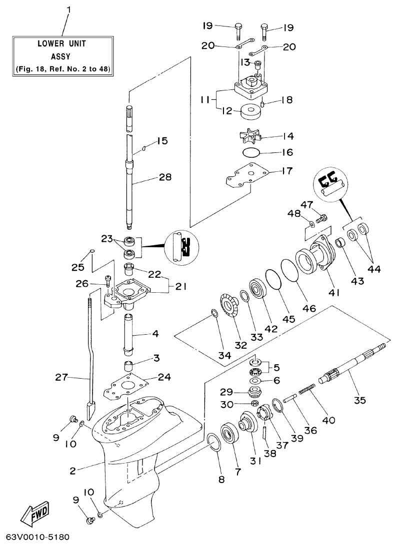 Yamaha 9FMH LOWER CASING. DRIVE 1 parts diagram