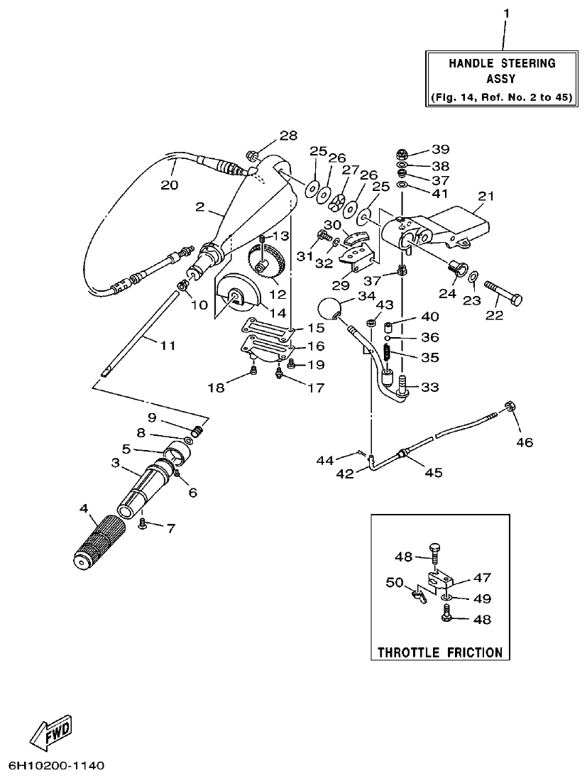 Yamaha A1 STEERING parts diagram