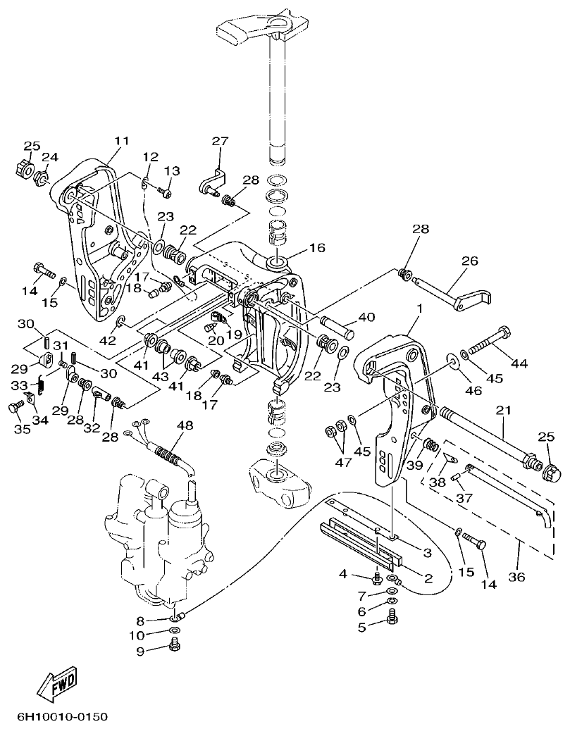 Yamaha A1 BRACKET 1 parts diagram