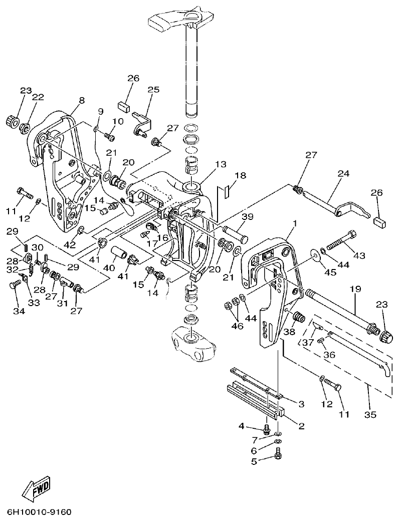 Yamaha A1 BRACKET 2 parts diagram