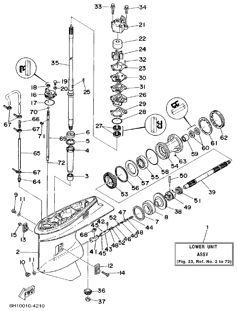 Yamaha A1 LOWER CASING. DRIVE 2 parts diagram