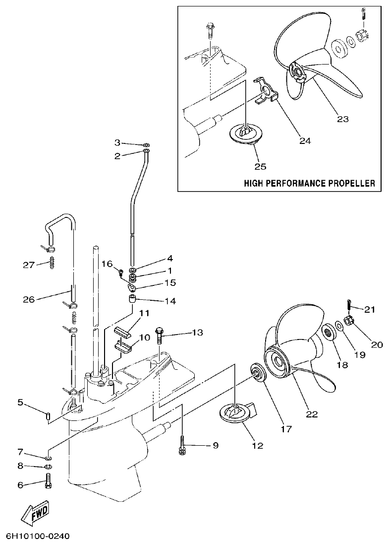 Yamaha A1 LOWER CASING. DRIVE 3 parts diagram