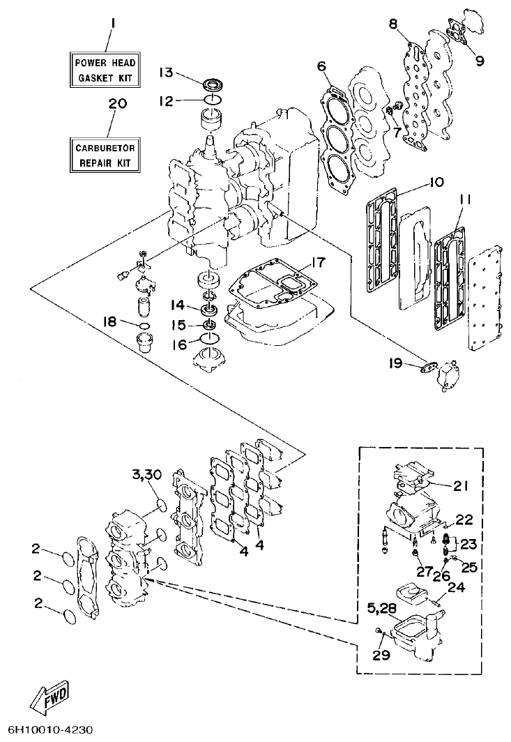 Yamaha A1 REPAIR KIT 1 parts diagram