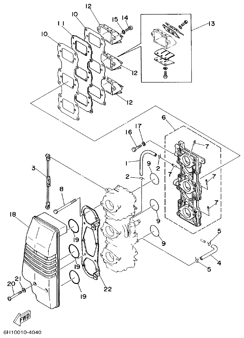 Yamaha A1 INTAKE parts diagram