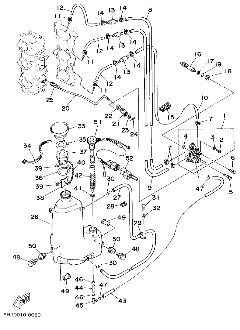 Yamaha A1 OIL PUMP parts diagram