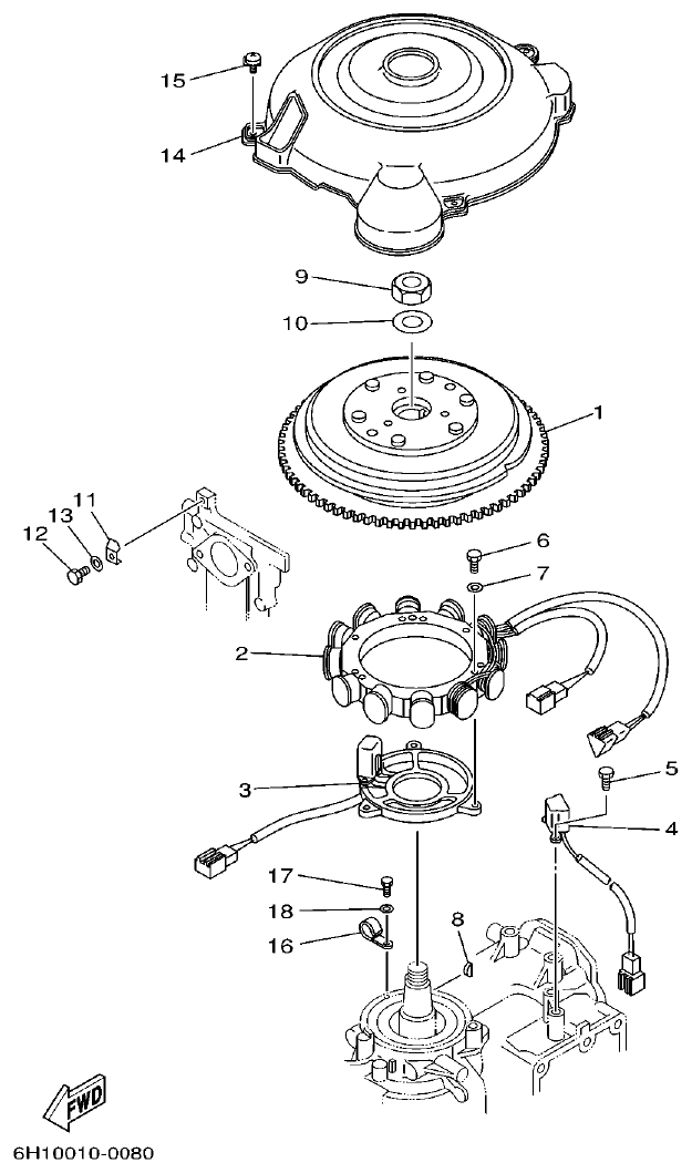 Yamaha A1 GENERATOR parts diagram