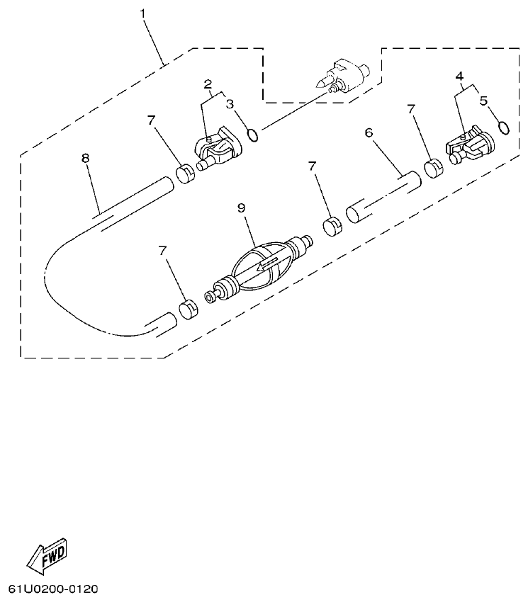 Yamaha E115A FUEL 3 parts diagram