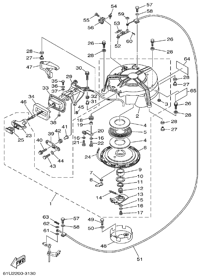 Yamaha E115A STARTER parts diagram
