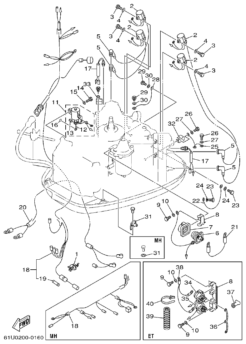 Yamaha E115A ELECTRICAL 2 parts diagram
