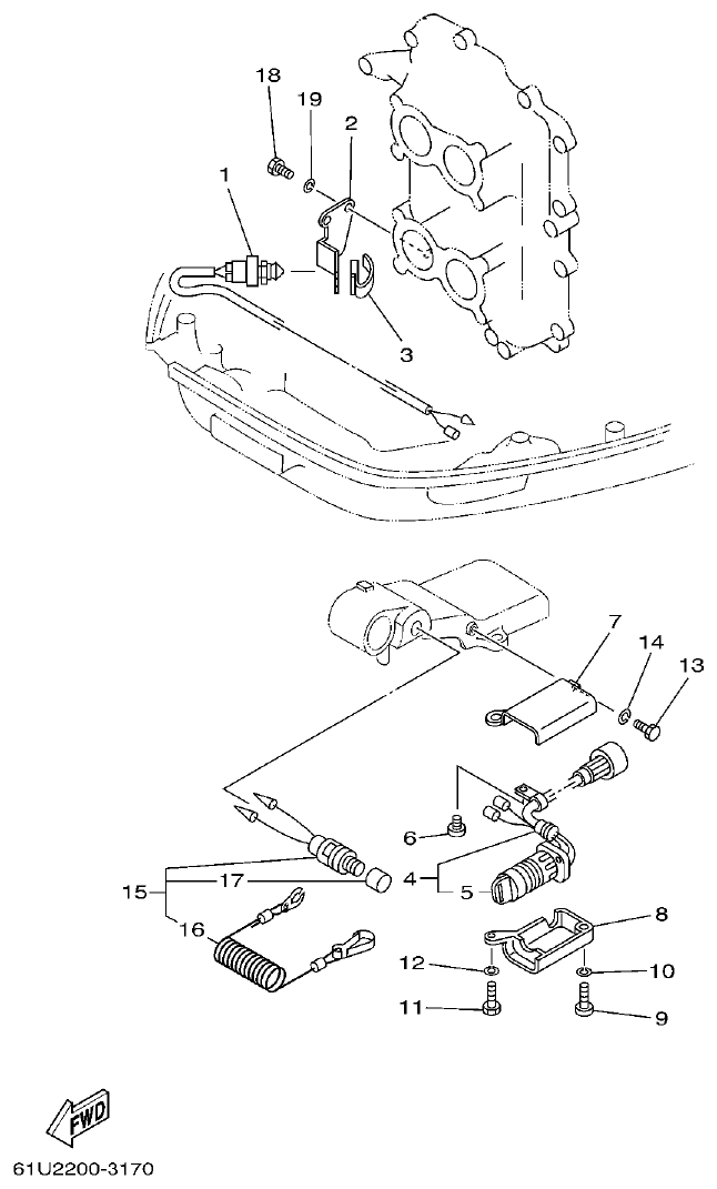 Yamaha E115A ELECTRICAL 3 parts diagram