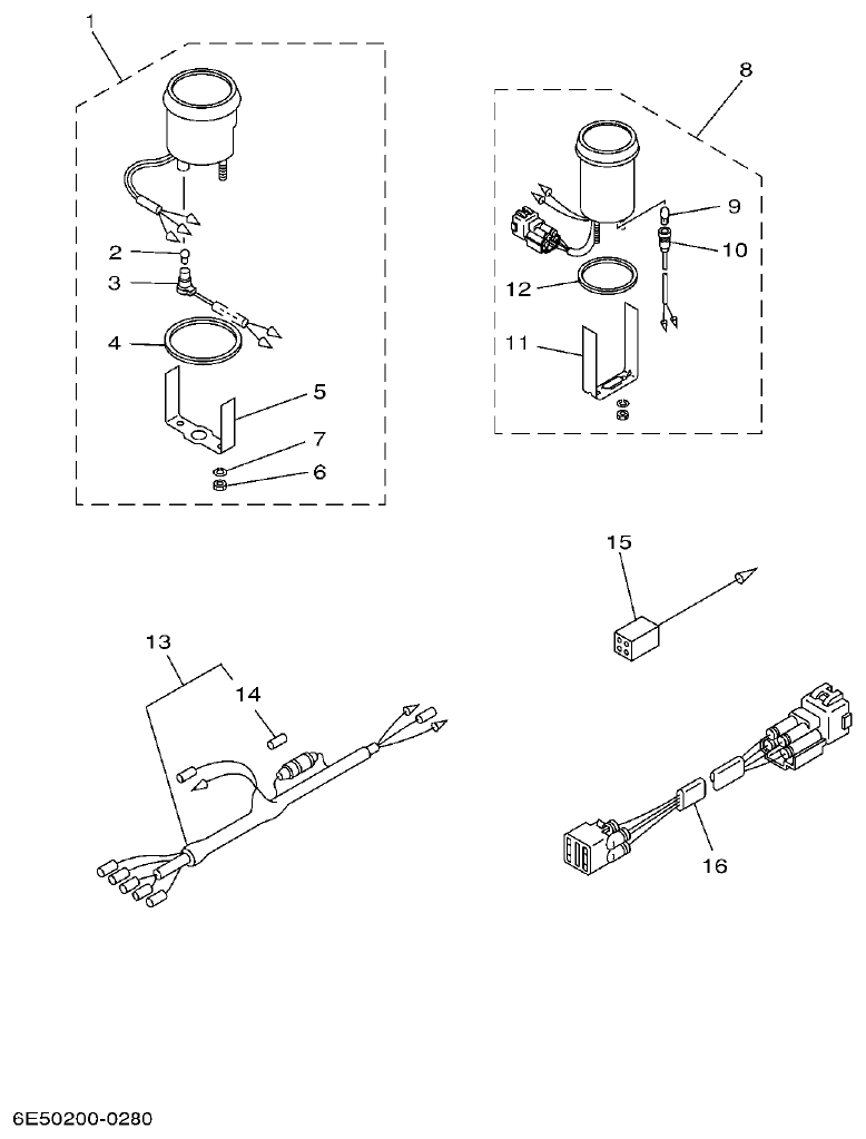 Yamaha E115A METER parts diagram