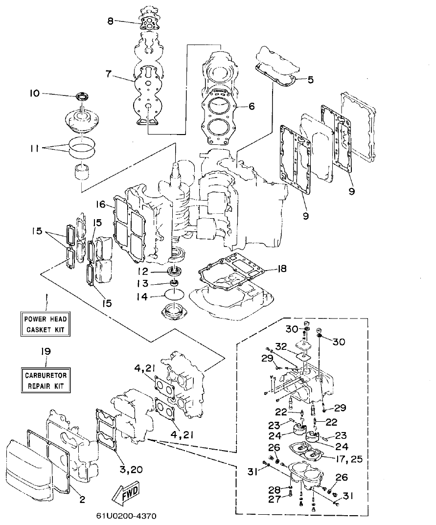 Yamaha E115A REPAIR KIT 1 parts diagram