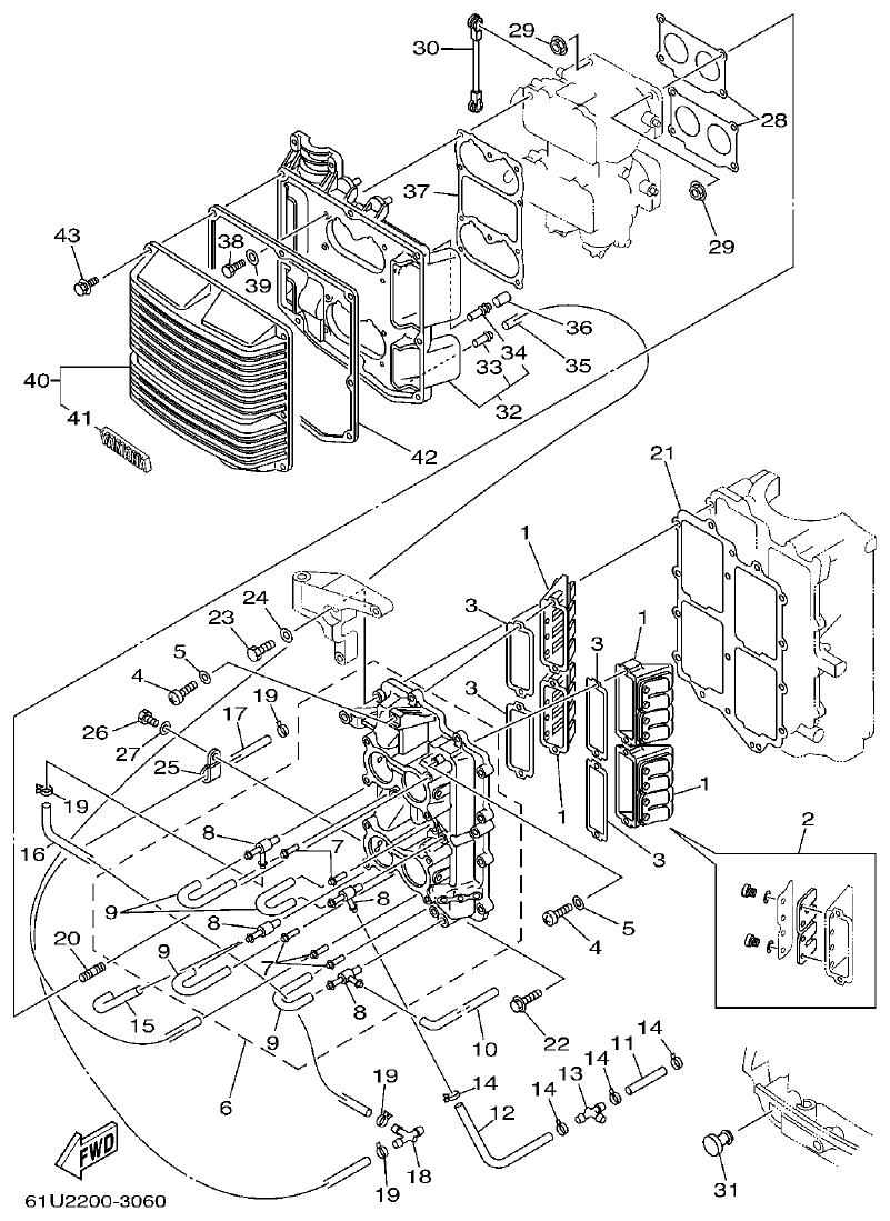 Yamaha E115A INTAKE 1 parts diagram