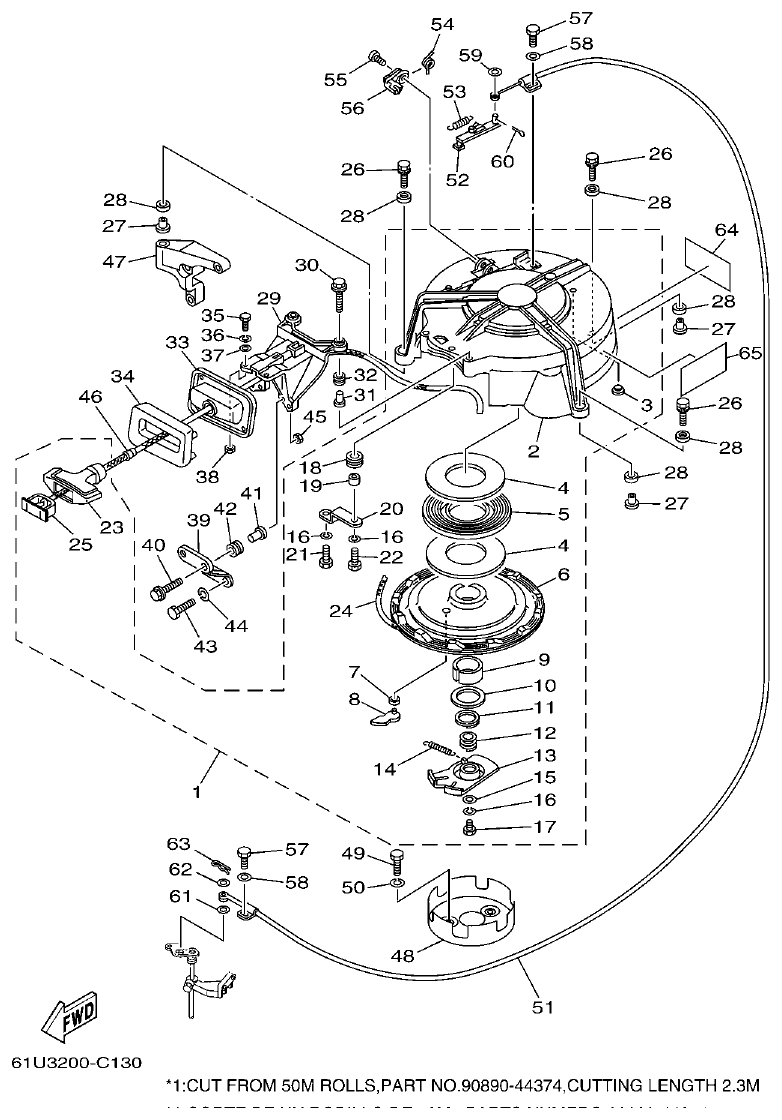 Yamaha E115A STARTER parts diagram