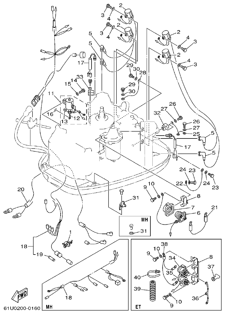 Yamaha E115A ELECTRICAL 2 parts diagram