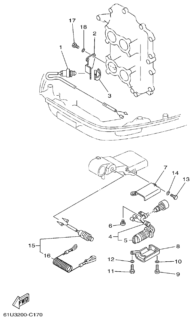 Yamaha E115A ELECTRICAL 3 parts diagram