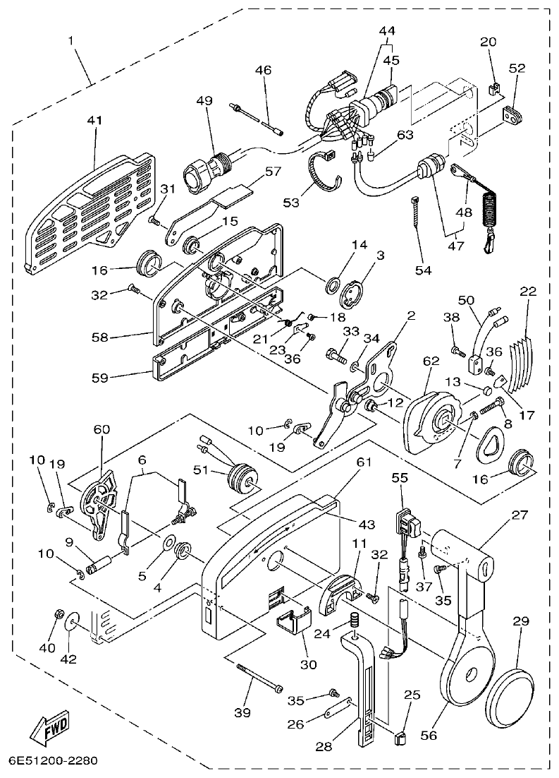 Yamaha E115A REMOTE CONTROL ASSY parts diagram