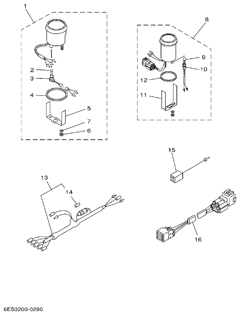 Yamaha E115A METER parts diagram