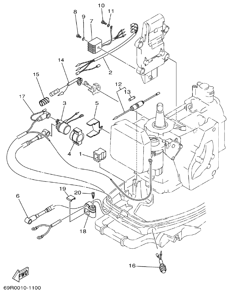 Yamaha E25B, E30H ELECTRICAL 2 parts diagram