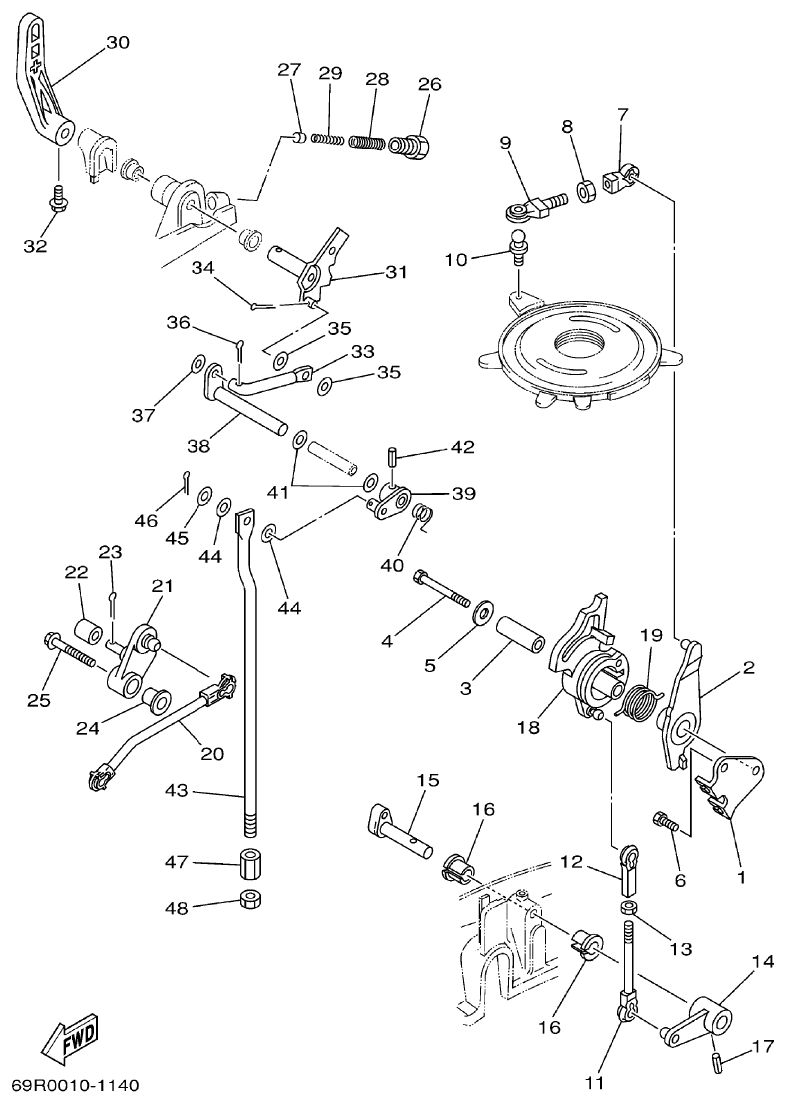 Yamaha E25B, E30H CONTROL 1 parts diagram