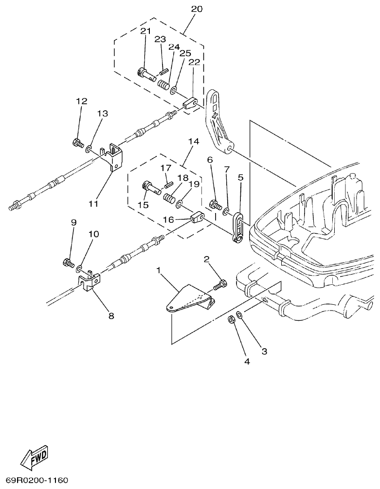 Yamaha E25B, E30H CONTROL 2 parts diagram
