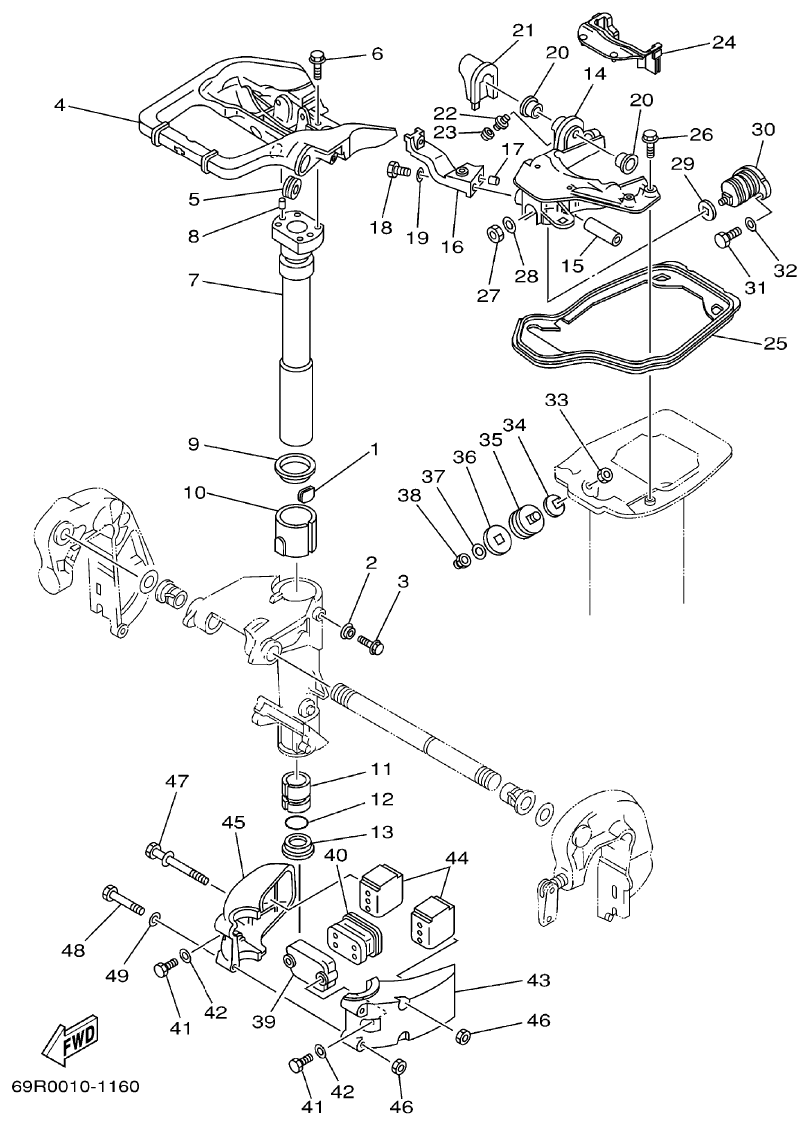 Yamaha E25B, E30H BRACKET 2 parts diagram