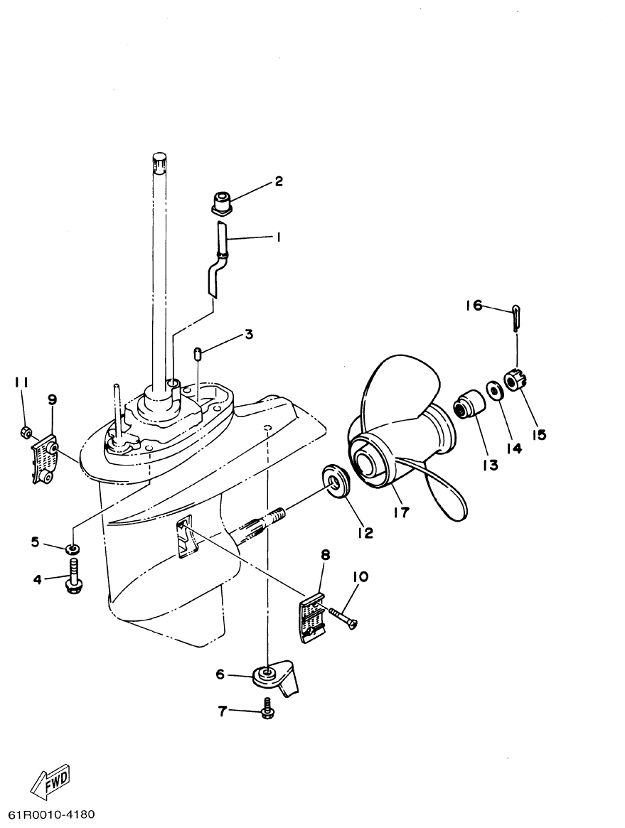 Yamaha E25B, E30H LOWER CASING. DRIVE 2 parts diagram