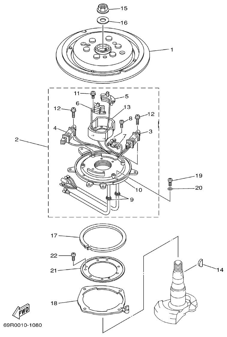 Yamaha E25B, E30H GENERATOR parts diagram
