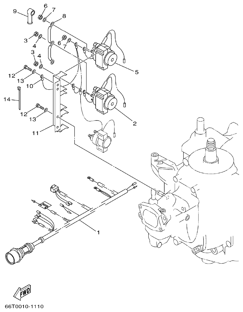 Yamaha 40XMH ELECTRICAL 3 parts diagram