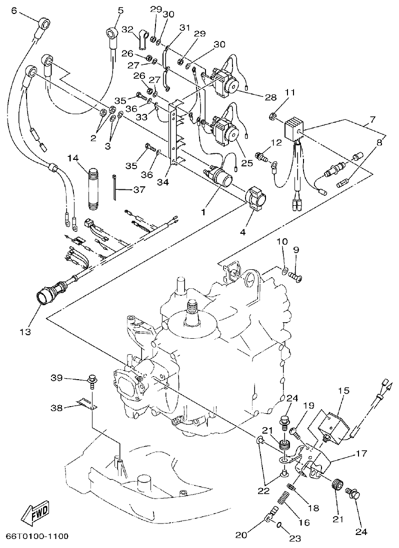 Yamaha E40XMH ELECTRICAL 2 parts diagram