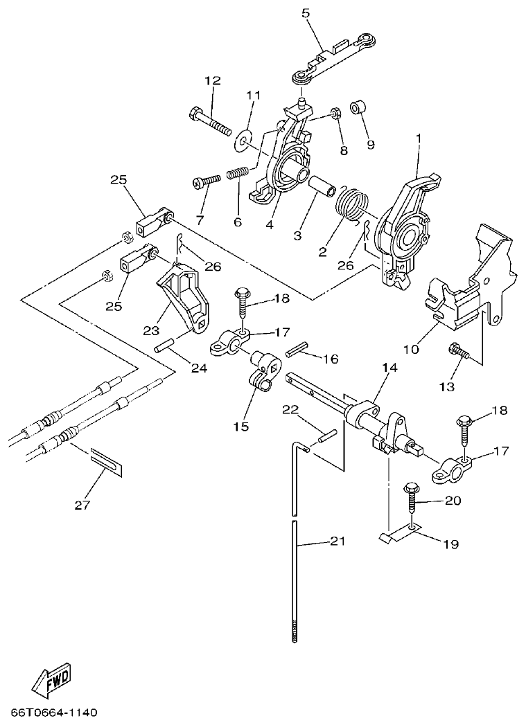 Yamaha E40XMH CONTROL parts diagram