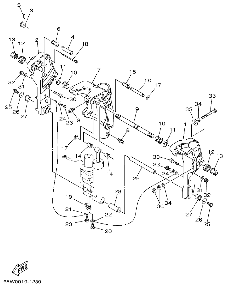 Yamaha E40XMH BRACKET 2 parts diagram