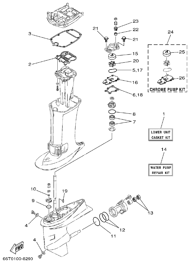Yamaha E40XMH REPAIR KIT 2 parts diagram