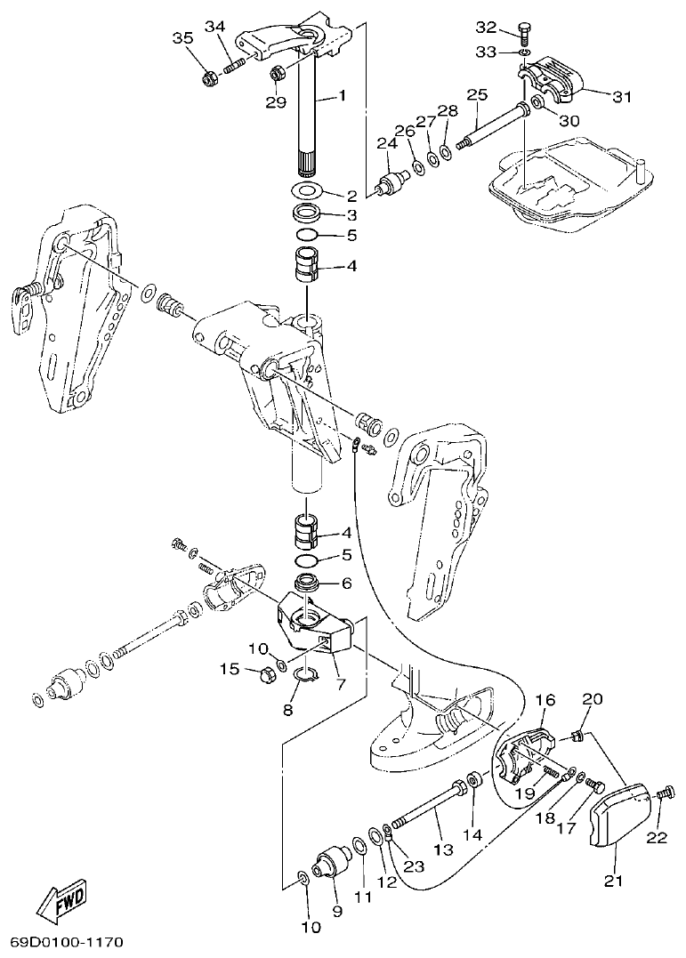 Yamaha E60HMHD BRACKET 2 parts diagram