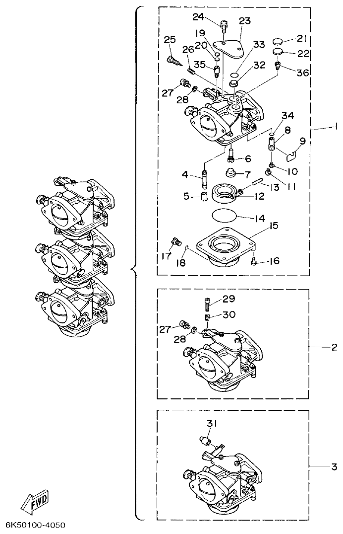 Yamaha E60HMHD CARBURETOR parts diagram