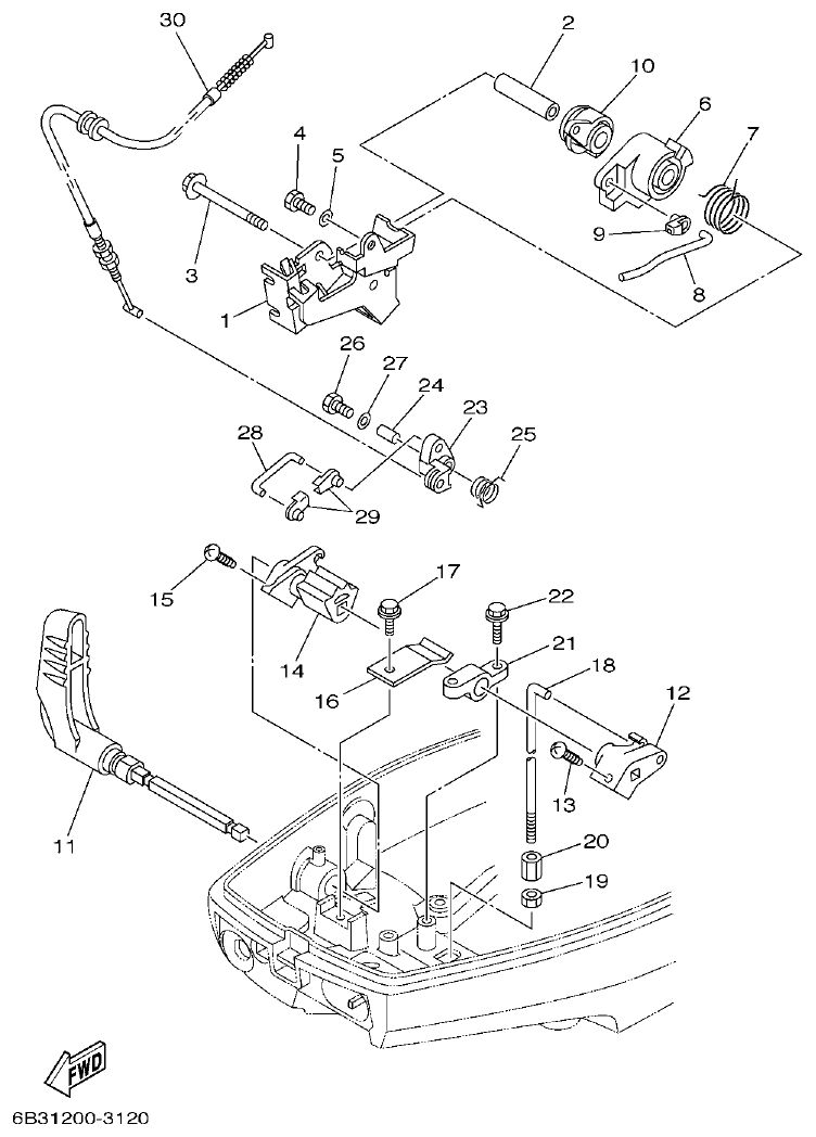 Yamaha 9DMH, EK15DMH, 9JMH, EK15PMH CONTROL parts diagram