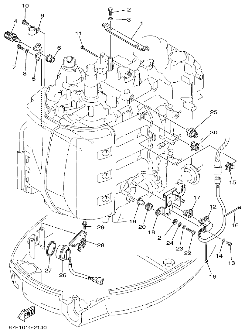 Yamaha F80A, F100A, F80AET, F100AET ELECTRICAL 3 parts diagram