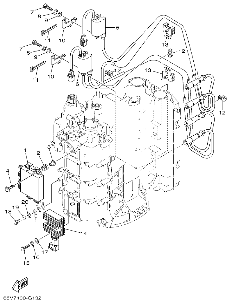 Yamaha 20 ELECTRICAL 1 parts diagram