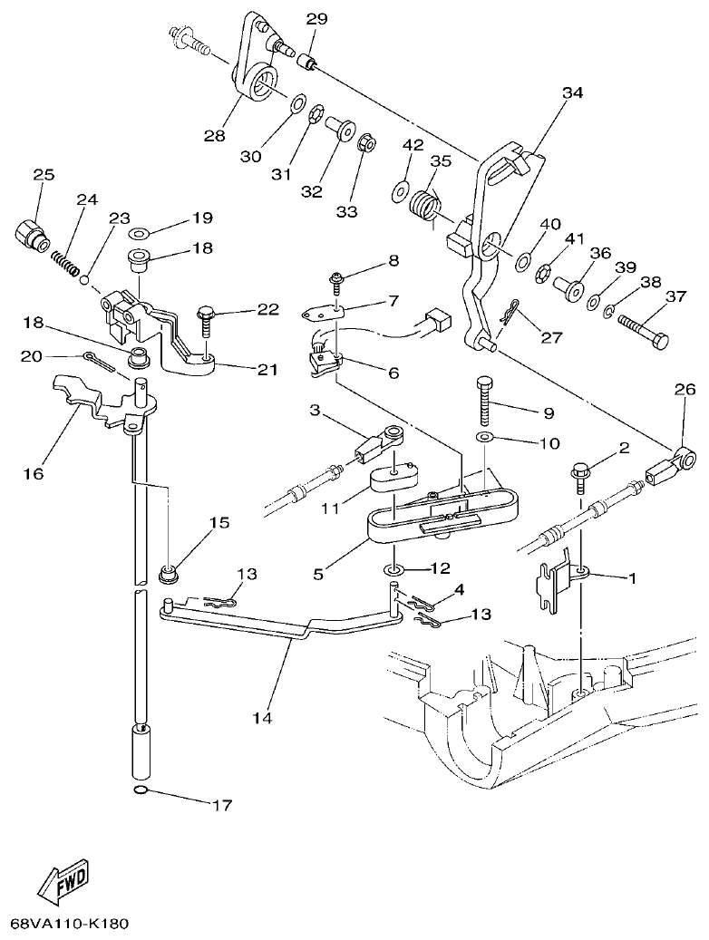 Yamaha 20 CONTROL parts diagram